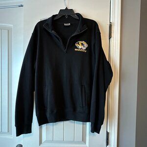 Mizzou Missouri Tigers Men’s Quarter Zip Pullover Black Size Large